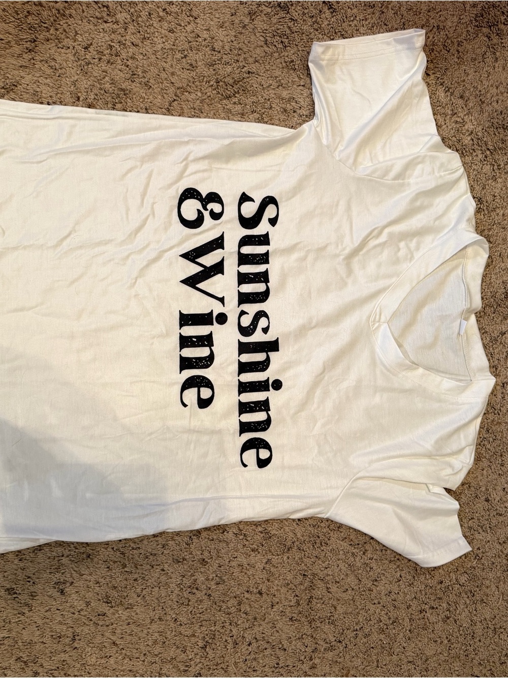 White "Sunshine & Wine" Graphic Tee - Women's Casual Shirt
